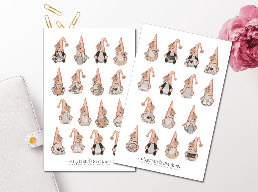 Gnome Frühling Sticker Set